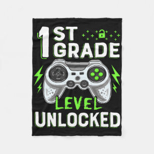 1st Grade Level Unlocked Video Game Byck To School Fleece Blanket