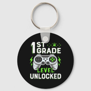 1st Grade Level Unlocked Video Game Byck To School Keychain