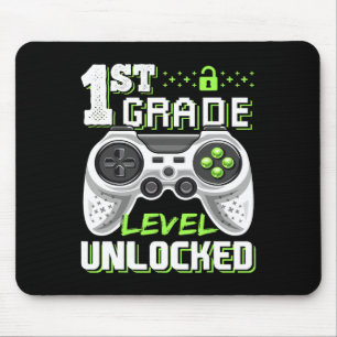 1st Grade Level Unlocked Video Game Byck To School Mouse Pad