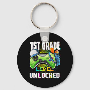 1st Grade Level Unlocked Video Game Ck To School B Keychain