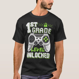 1st Grade Level Unlocked Video Game Funny Back To  T-Shirt