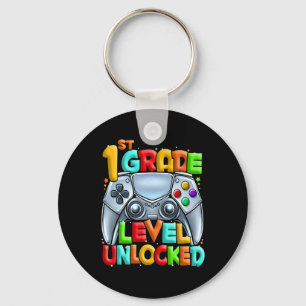 1st Grade Level Unlocked Video Gamer Back To Schoo Keychain