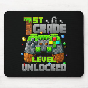 1st Grade Level Unlocked Video Gamer Pixel Ck To S Mouse Pad