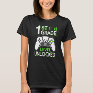 1st Grade Level Unlocked VideoGame Gamer Back to S T-Shirt