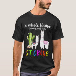 1st Grade Llama Cactus Student Back To School T-Shirt