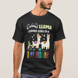 1st Grade Llama Cactus Student Back To School T-Shirt