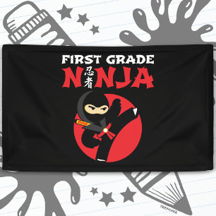1st Grade Ninja Kick First Day Back To School Banner