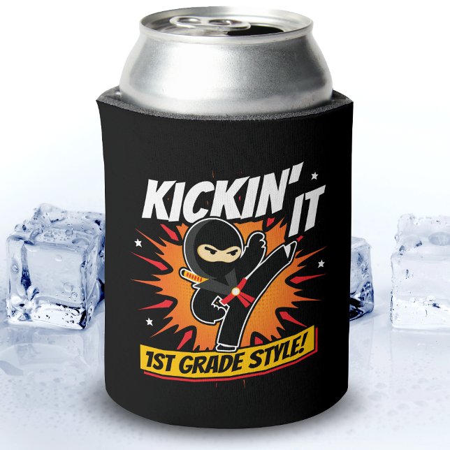1st Grade Ninja Kick First Day Back To School Can Cooler (Creator Uploaded)