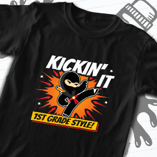 1st Grade Ninja Kick First Day Back To School T-Shirt