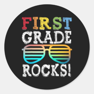 1st Grade Rocks First Grade Squad Ck To School Tea Classic Round Sticker