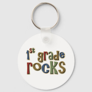 1st Grade Rocks First Keychain