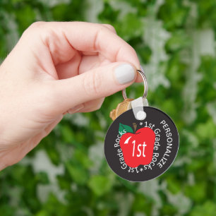 1st Grade Rocks - School Teacher Keychain