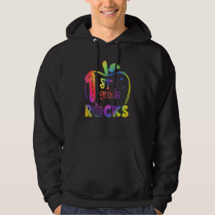 1st Grade Rocks Tie Dye Back To School Teacher Stu Hoodie