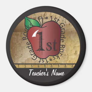 1st Grade Rocks Vintage Style Teacher Magnet