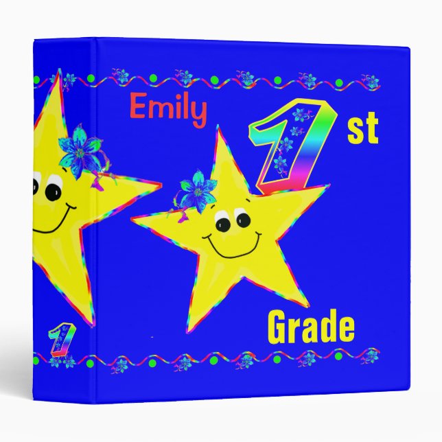 1st Grade School Binders Stars (Front/Spine)