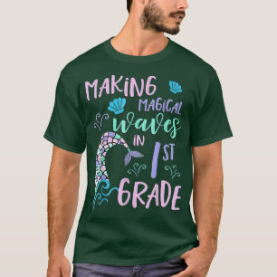 1st Grade Shirt For Girls First Cute Mermaid Back 
