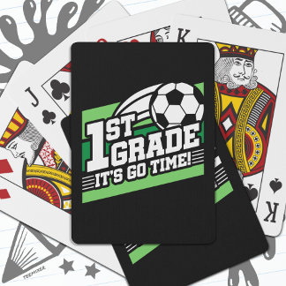 1st Grade Soccer Football First Day Back To School Playing Cards