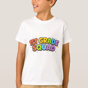1st Grade Squad Bubble Letters T-Shirt