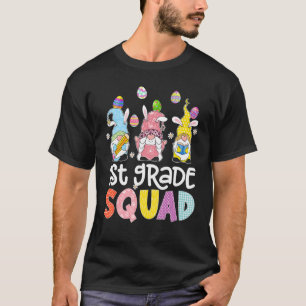 1st Grade Squad Bunny Gnome Rabbit Eggs Hunting Te T-Shirt