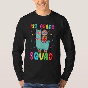 1st Grade Squad Cute Sloth Ridding Llama Back To S T-Shirt