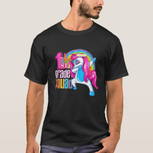 1st Grade Squad Magical Dabbing Unicorn Floral Fir T-Shirt
