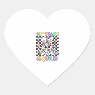 1st Grade Squad Rabbit Bunny Easter Day Teacher St Heart Sticker