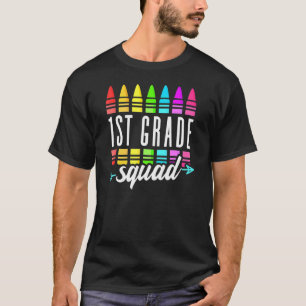 1st Grade Squad Team Crew Graduation Teacher Back T-Shirt