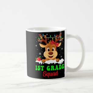 1st Grade Squad Xmas Reindeer Teacher Student Chri Coffee Mug