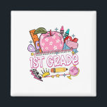 1st Grade Teacher Back To School Apple Notebook Re Magnet<br><div class="desc">1st Grade Teacher Back To School Apple Notebook Retro Preppy</div>