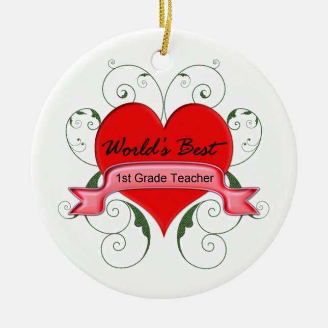 1st Grade Teacher Ceramic Ornament (Front)