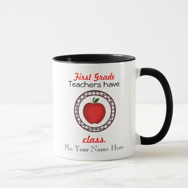 1st Grade Teachers have class apple mug (Right)