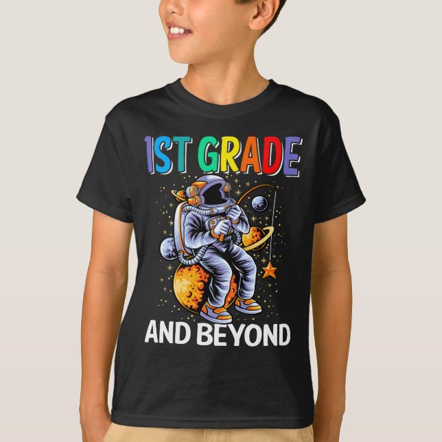 1st Grade Tee Back to School Spaceman Space Lovers (Front)