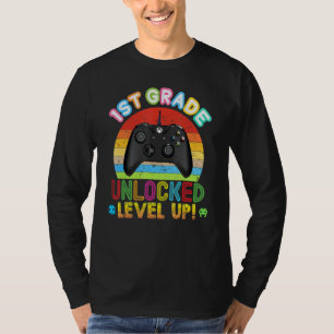 1st Grade Unlocked Level Up Video Game Console Bac T-Shirt