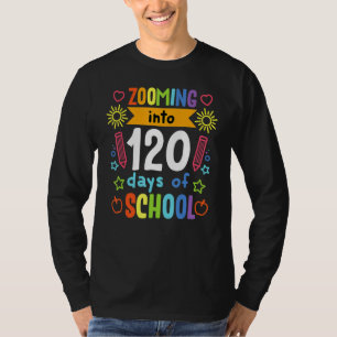 1st Grade Zooming 120 Days Of School  Teacher Kids T-Shirt