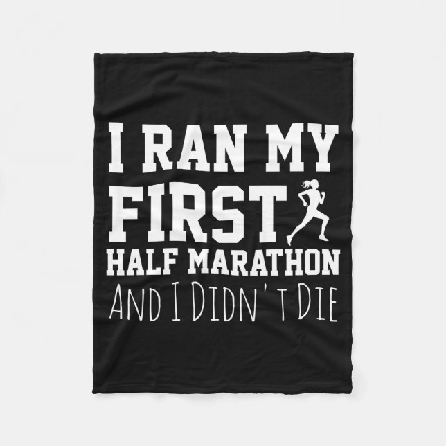1st Half Marathon Runner Funny Running First  Fleece Blanket (Front)