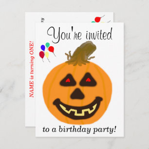 1st Halloween Birthday Party Invitations ANY AGE