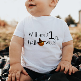 1st Halloween Pumpkin Personalized Baby T-Shirt