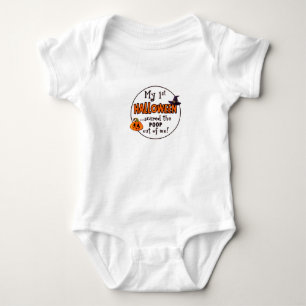 1st Halloween Scared The Poop Out Of Me Baby Bodysuit