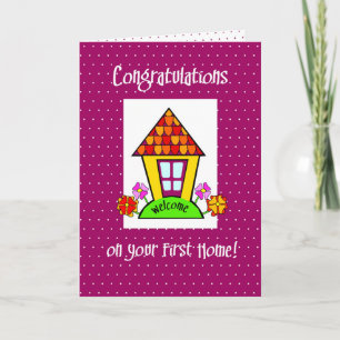 1st Home Congratulations Bright Flowers Card