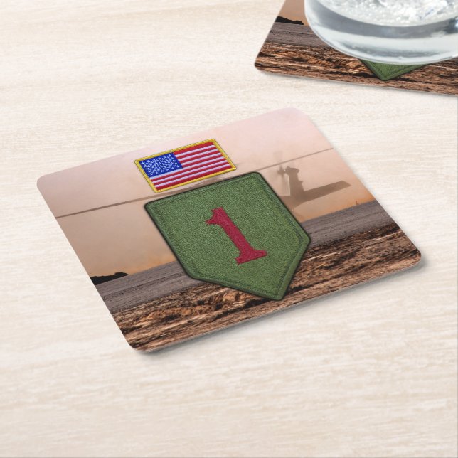 1st infantry big red 1 veterans vets coasters (Angled)