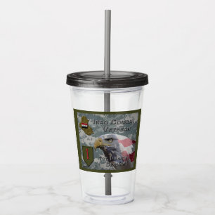 : 1st Infantry Div Iraq Combat Veteran Acrylic Tumbler
