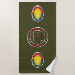 1st Infantry Division Beach Towel