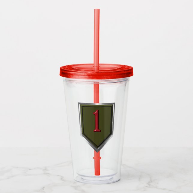 1st Infantry Division “Big Red One” Acrylic Tumbler (Front)