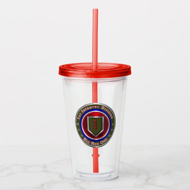 1st Infantry Division “Big Red One” Acrylic Tumbler (Front)