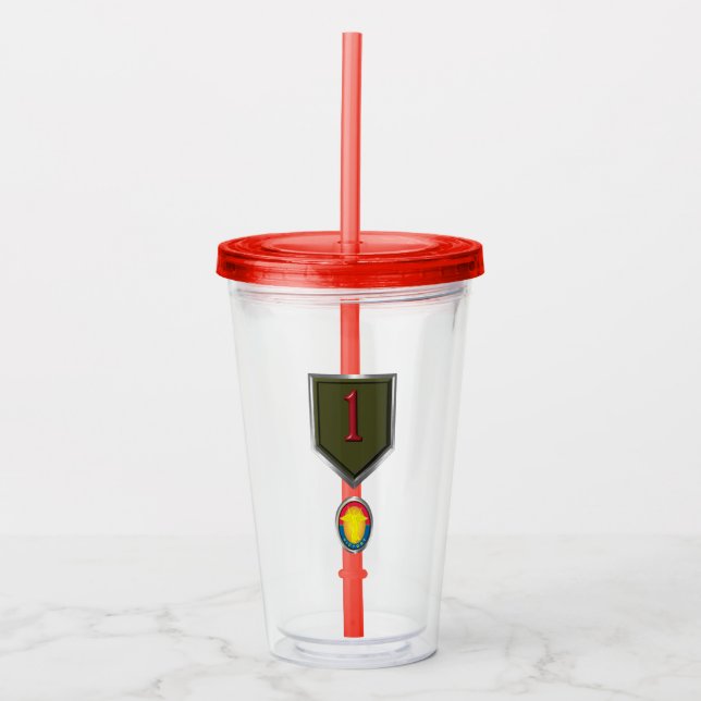 1st Infantry Division “Big Red One” Acrylic Tumbler (Front)