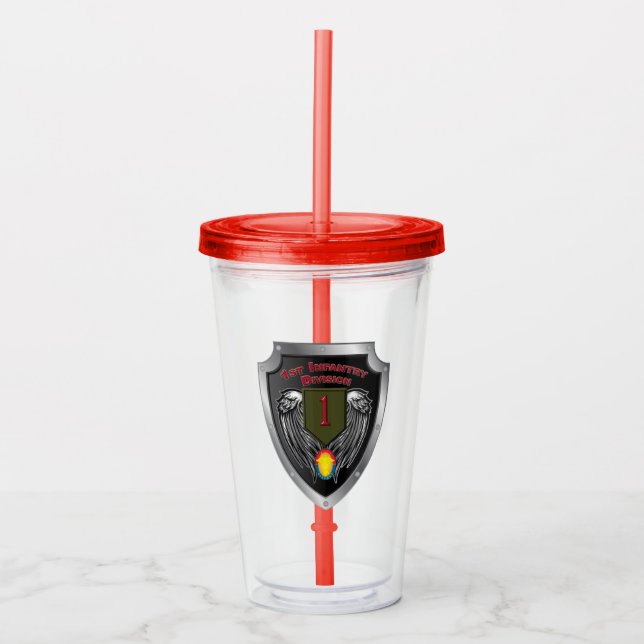 1st Infantry Division “Big Red One” Acrylic Tumbler (Front)