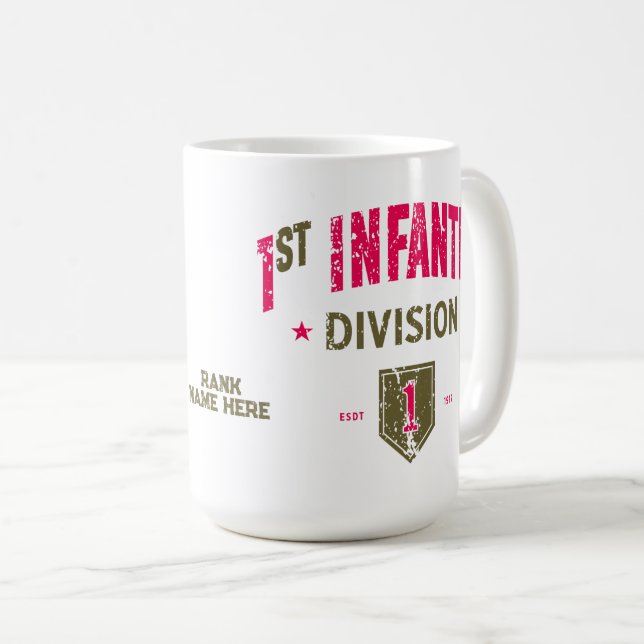 1st Infantry Division "Big Red One" Custom Coffee Mug (Front Right)