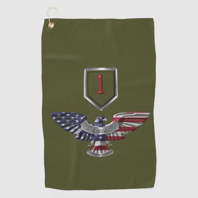 1st Infantry Division “Big Red One” Eagle Golf Towel (Front)
