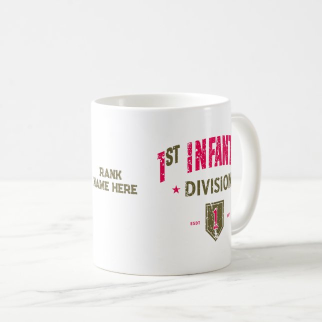 1st Infantry Division "BRO" Distressed Coffee Mug (Front Right)