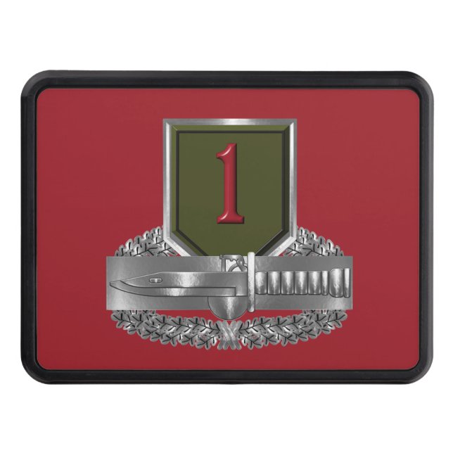 1st Infantry Division “Combat Action Badge” Trailer Hitch Cover (Front)